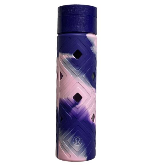 Lululemon Pure Focus Glass Water Bottle Iris Flower Pretty Purple - Picture 3 of 4